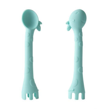 Baby Giraffe Silicon Löffel Gabelgeschirrset Set